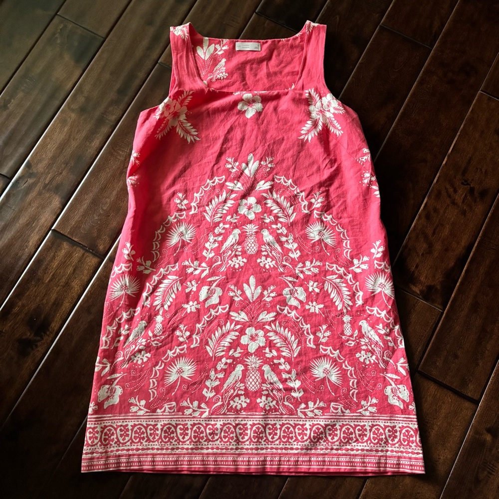 LC Lauren Conrad coral/pink linen dress